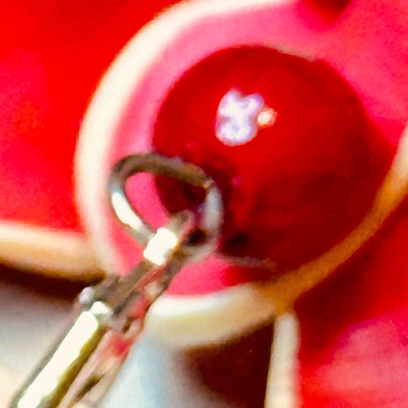 Rose & Bead Large Dangle Earrings Vintage Polymer Clay - Picture 6 of 13